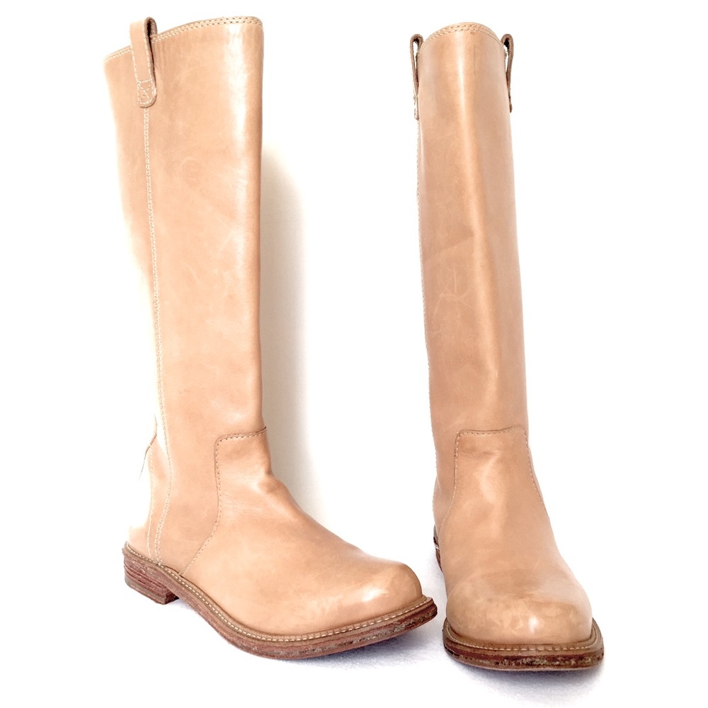 COLE HAAN TAN PULL-UP BOOTS SIZE 7